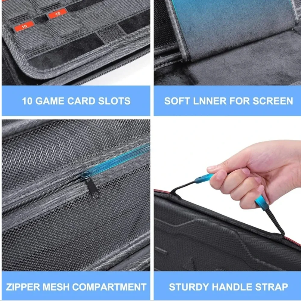 Nintendo Switch 2 Hard Shell Travel Case Black EVA Protective Carrying Case